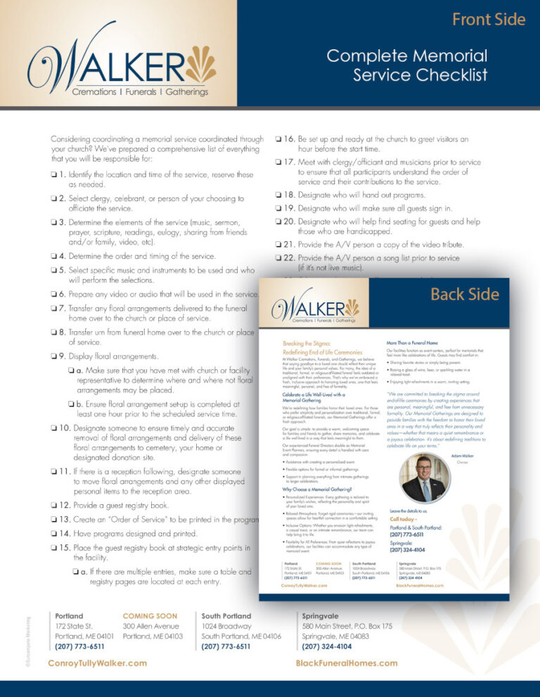 Memorial Service Checklist