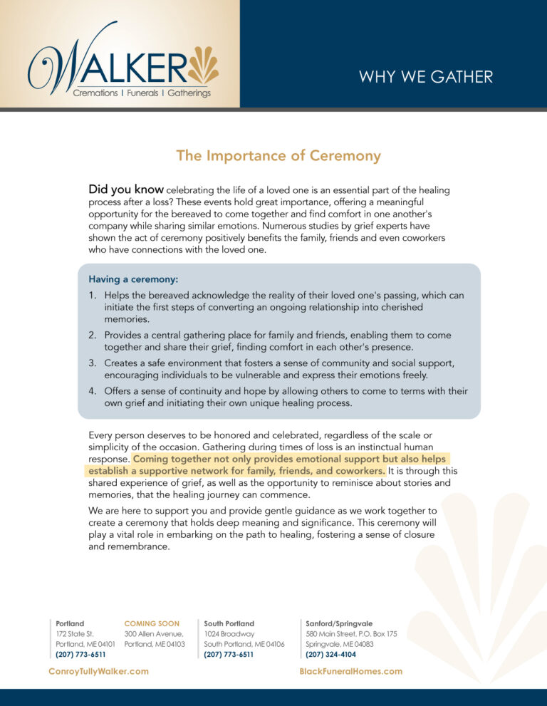 The Importance of Ceremony - Walker Funeral Homes