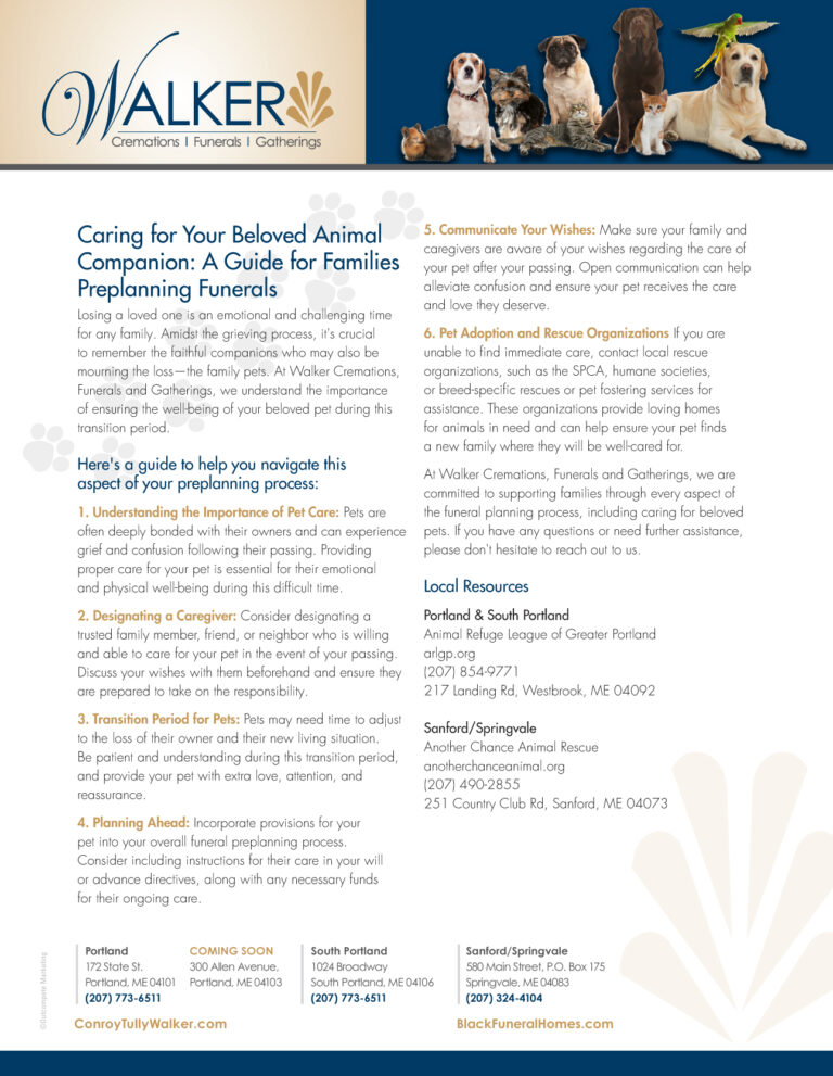 Beloved Animal Companions - Pre-Need Information